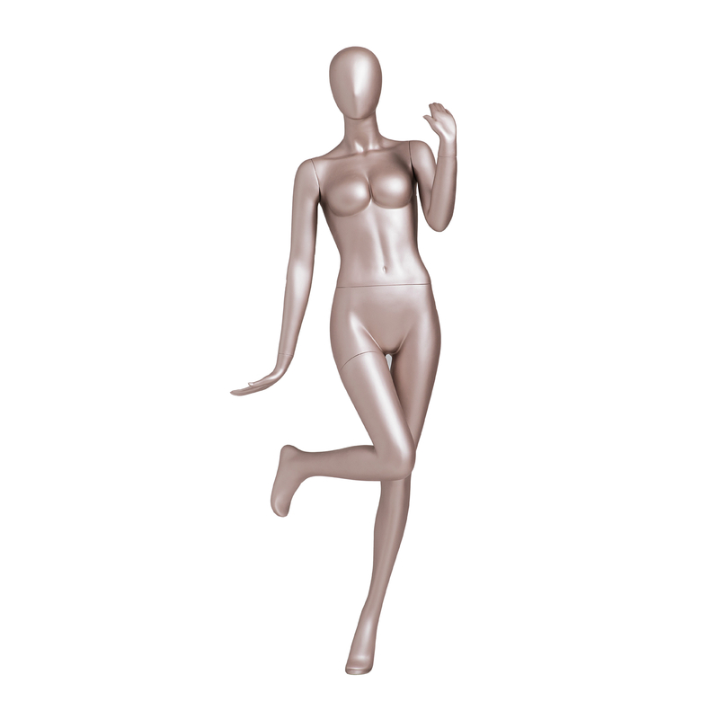 Manikinha feminina de corpo cheio e realista Pintura em spray congelada Cor rosa-ouro